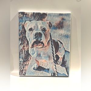 Colorful “Pitty” dog canvas sign
